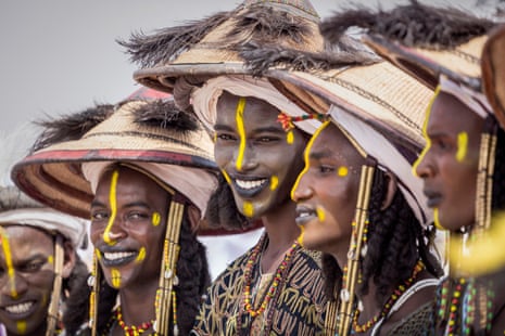 Fulani youths present themselves for the male beauty contest at the Festival Cure Salee in NIger on 16 September