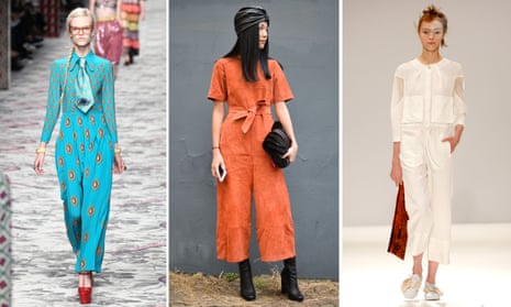 Models wearing jumpsuits in 2015. All images via Getty Images.