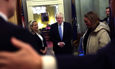 Boris Johnson, as he made the rounds of the US Capitol on Tuesday.