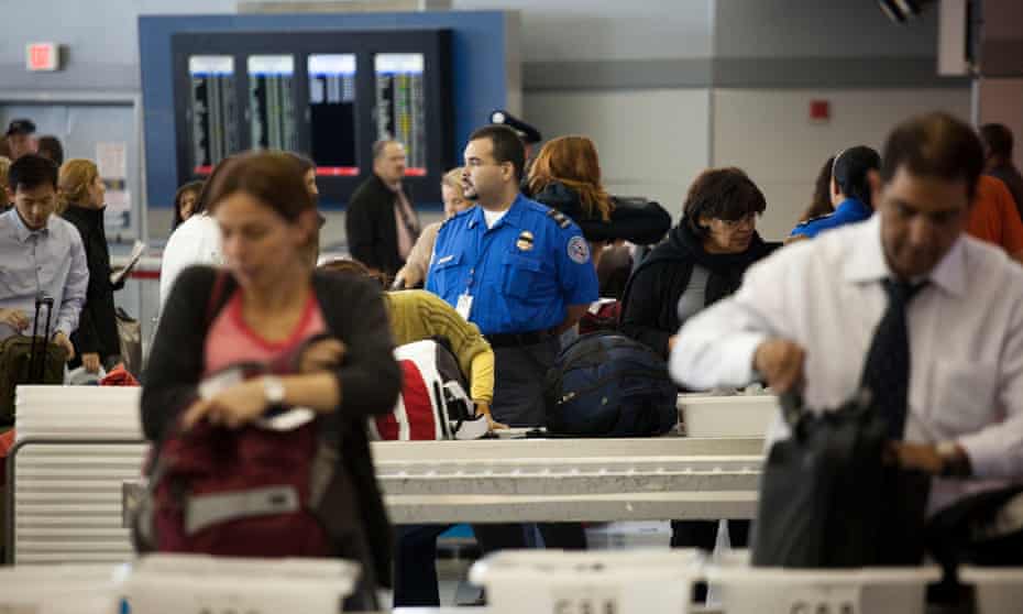 A TSA checkpoint at John F Kennedy International Airport in New York City. 