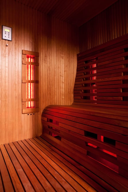 An empty infrared sauna