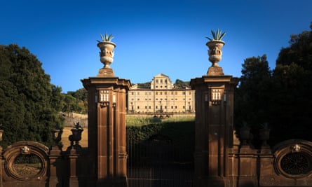 Villa Aldobrandini and entrance gates seen from Frascati centre.
