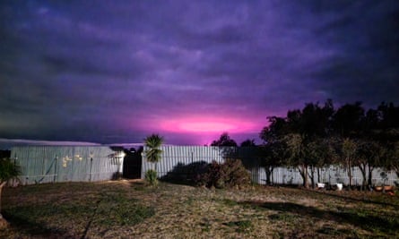 The pink glow over Mildura on Tuesday night.