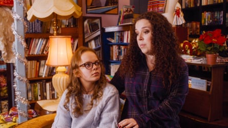 Jess (Emma Davies) and Tracy Beaker (Dani Harmer) in the BBC series The Beaker Girls, adapted from one of Wilson’s novels.