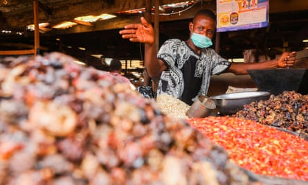 A market trader in Lagos, Nigeria