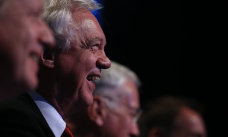 David Davis, the secretary of State for exiting the EU, at the Tory party conference.