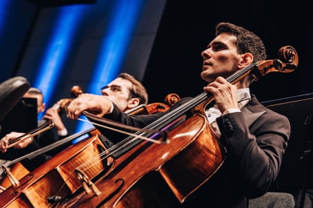 Vladyslav Primakov playing cello