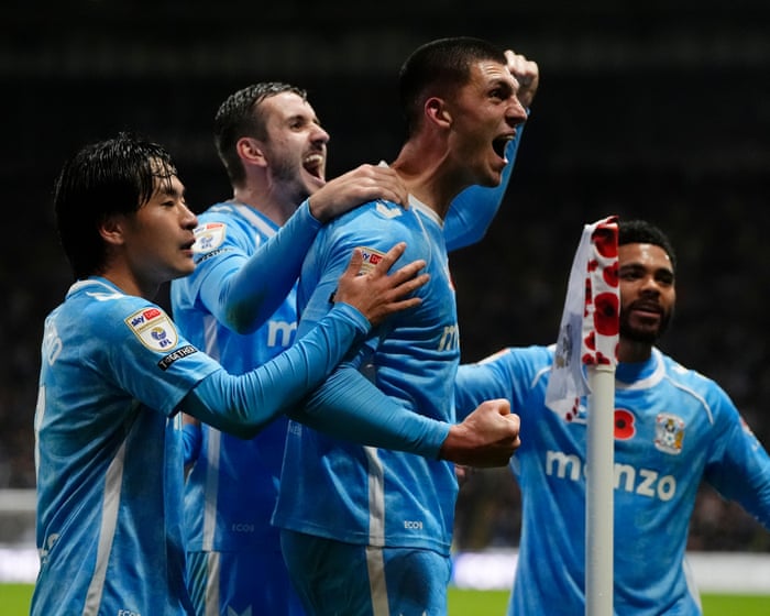 Championship: Coventry roar back to go four points clear; Stoke go second as Boro draw