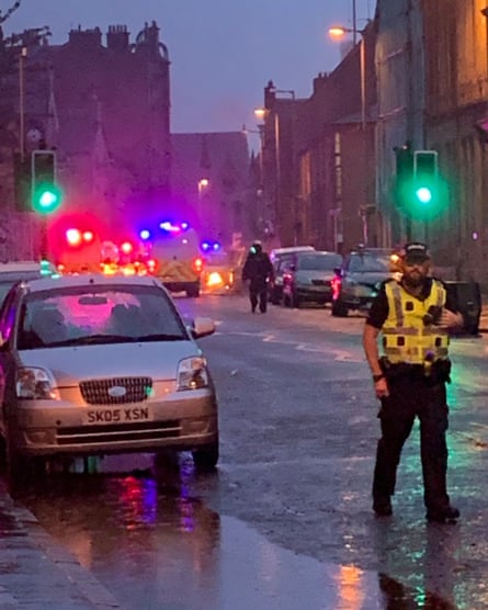 Govan Road, Glasgow blocked by police