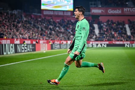Atlético’s Álvaro Morata celebrates