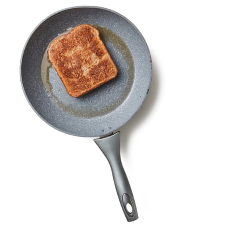 Fry the eggy bread, then flip.