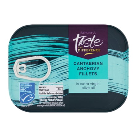 Sainsbury’s Anchovy Fillets, Taste the Difference, 74g tin