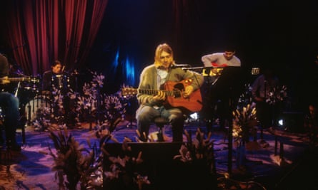 Kurt Cobain wearing the cardigan during Nirvana’s MTV Unplugged performance.