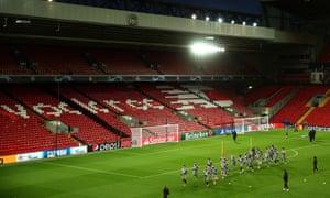 A general view of the Anfield Road stand.