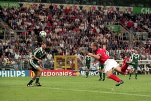 June 2000 An opportunistic header from Alan Shearer gave England a 1-0 victory in Charleroi at Euro 2000