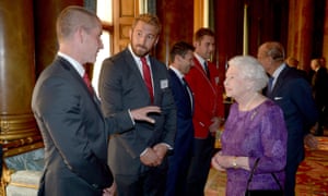 The Queen was hosting a reception to mark England’s hosting of the 2015 Rugby World Cup. 