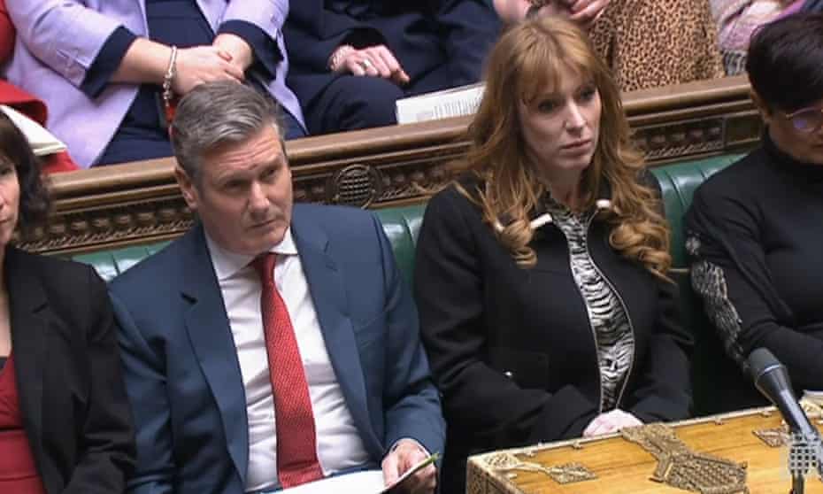 Labour leader Sir Keir Starmer next to the deputy leader Angela Rayner during prime minister's questions in the House of Commons, London.