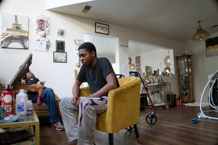 Denzel(c) in the living room of their home in Antioch, Calif.