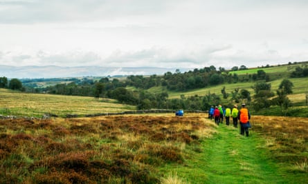 Hikers on the route which is in the far north-west of the Yorkshire Dales national park