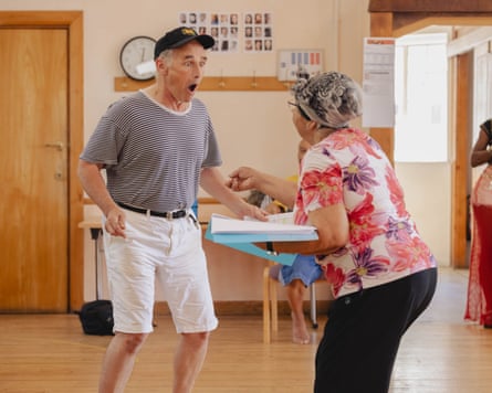 Mark Rylance and Blanche Williams in rehearsals for Tartuffe (Remixed).