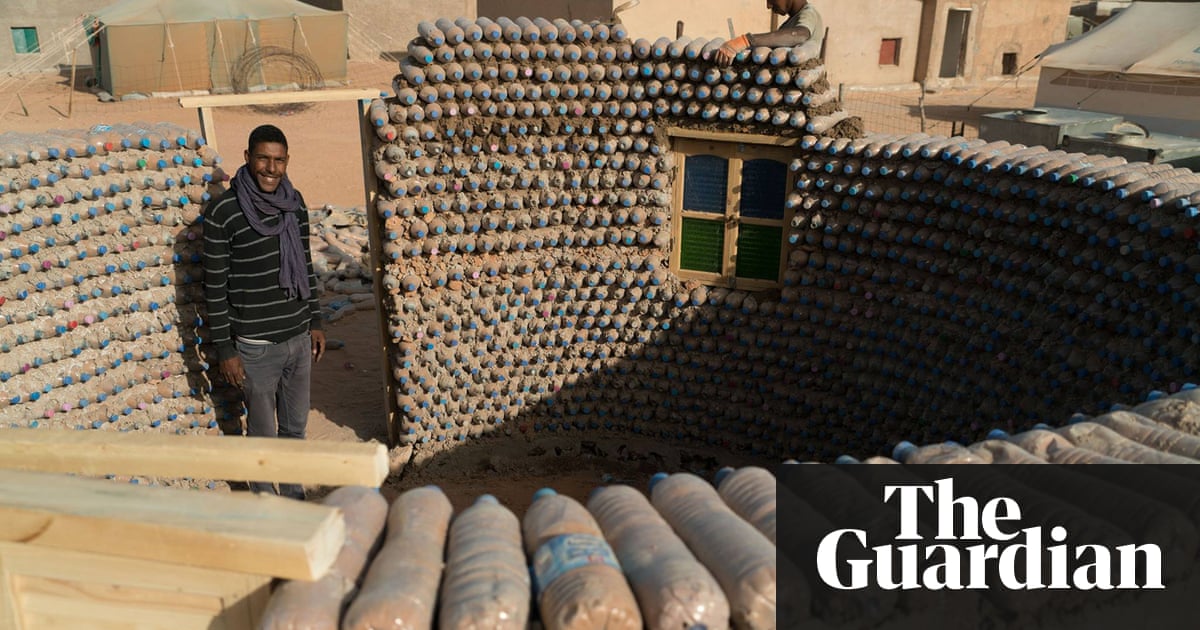 Image result for sand filled bottle houses
