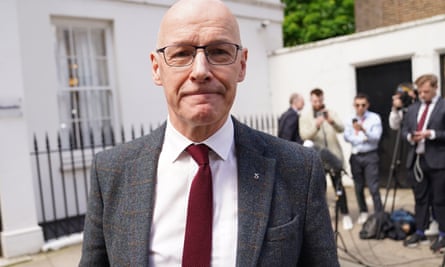 Former deputy first minister of Scotland John Swinney speaking to the media outside the Resolution Foundation in Queen Anne’s Gate, London, following the announcement that Humza Yousaf will resign as SNP leader and Scotland’s First Minister.