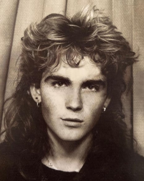 Black and white image of a teenage Rick Williams looking serious