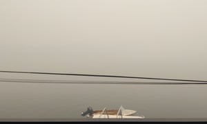 Smoke on the Hawkesbury , near Spencer, seen from Marlow, NSW, Australia, 10 December 2019.