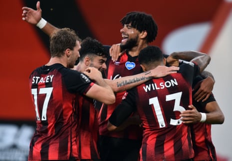 Bournemouth celebrate a much needed victory.