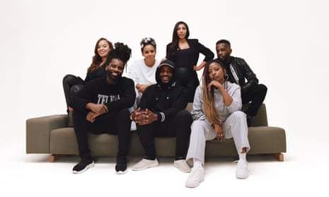 0207 Def Jam ... (from left) Jacqueline Eyewe, Wretch 32, Amy Tettey, Alec Boateng, Heidi Jacob, Char Grant and Alex Boateng.