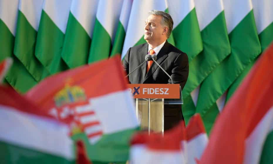 The Hungarian prime minister, Viktor Orbán, who leads the far-right Fidesz party.