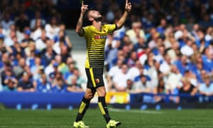 Miguel Layún, seen here celebrating a goal at Everton in August 2015.