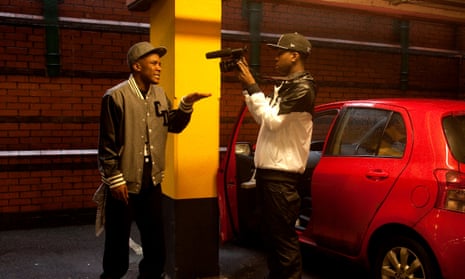 Jamal Edwards, creator of SBTV, films an MC in Morrisons car park, Acton, London.