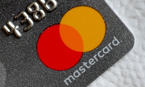 Mastercard logo on a credit card