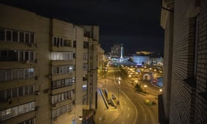 A view of empty streets following the curfew in Kyiv