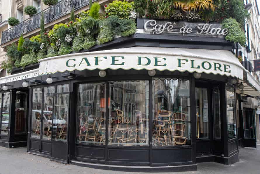 The closed Cafe de Flore in Paris