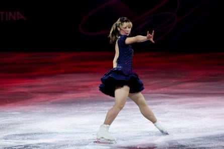 Alysa Liu followed up her gold medal with an upbeat routine on Saturday.