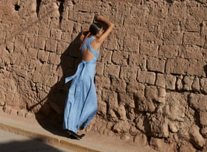 Linen cross-back dress from the Australian brand Albus Lumen.