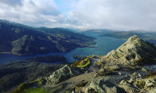 A view of Loch Katrine from Atop the Blustery Ben A’an