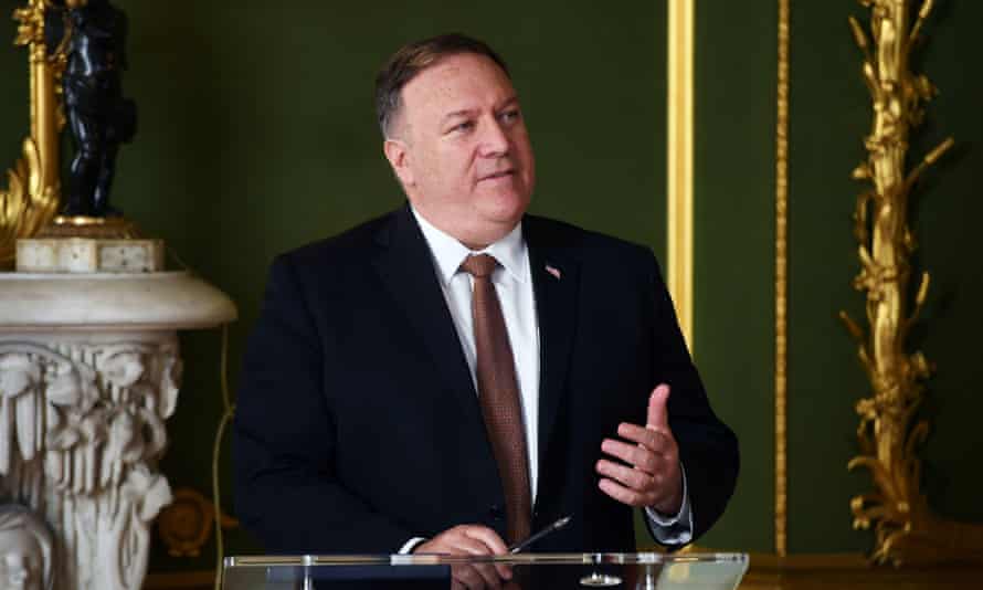 Mike Pompeo at Lancaster House today.