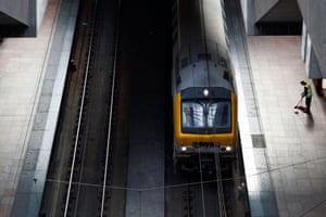 belgium lockdown enters crisis coronavirus railway antwerp deserted walks passenger station through