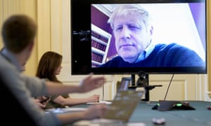 Boris Johnson chaired a meeting remotely last week after testing positive for the coronavirus