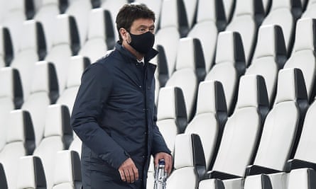 Juventus chairman Andrea Agnelli in the stands during the 3-1 win against Parma.