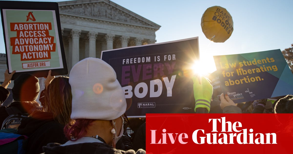 Supreme court hears arguments in case that could reverse Roe v Wade – live