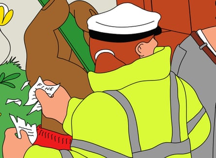 Illustration of someone ripping up a fine