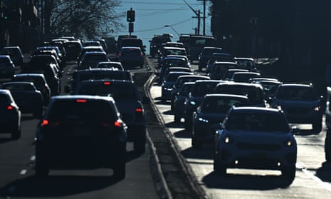Cars on the road during morning peak hour