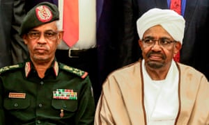 Ahmed Awad Ibn Auf,(left) had been named de facto leader after overthrowing President Omar al-Bashir (R).