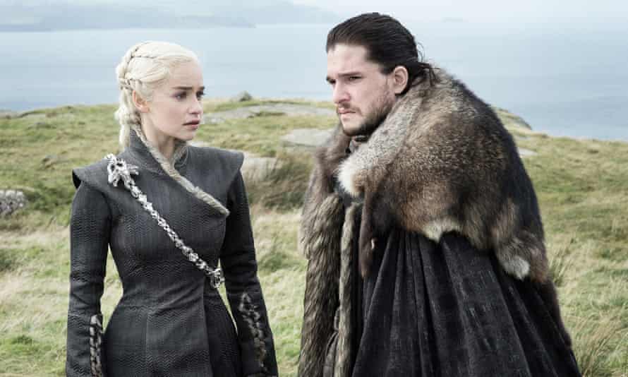 Game of Thrones Emilia Clarke as Daenerys Targaryen and Kit Harington as Jon Snow