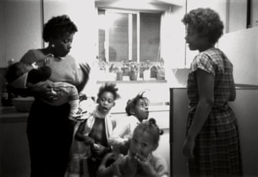 Van and Vera with Kids in the Kitchen, from the series Family Pictures and Stories, 1978-84 by Carrie Mae Weems