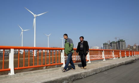 Wind turbines in Tianjin. China and the EU say they are determined to forge ahead with Paris and accelerate the global transition to clean energy.
